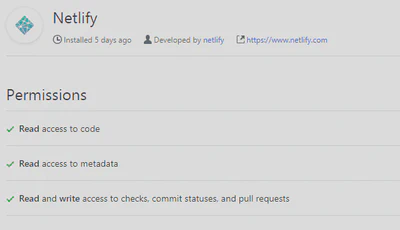 Netlify Github Permissions