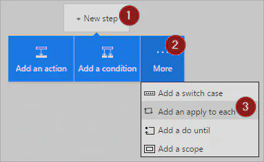  Add 'Apply to Each' action